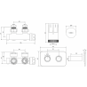 Mexen G05 zestaw termostatyczny kątowy z maskownicą S, Duplex, DN50, czarny - W907-958-910-70
