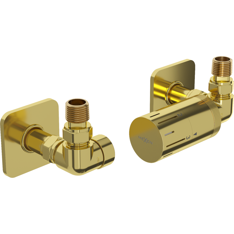 Mexen G05 zestaw termostatyczny osiowy z maskownicą S, złoty - W903-958-909-50