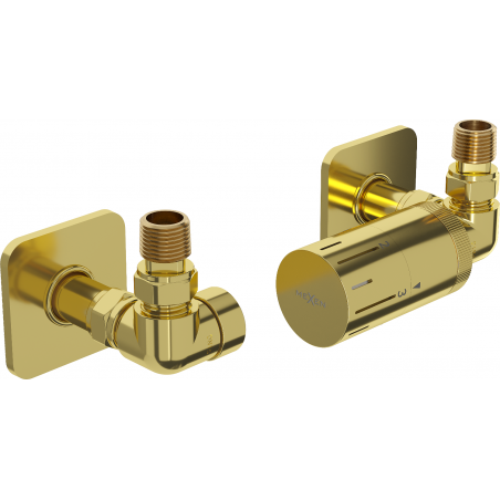 Mexen G05 zestaw termostatyczny osiowy z maskownicą S, złoty - W903-958-909-50