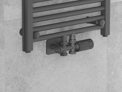 Mexen G05 zestaw termostatyczny kątowy/prosty z maskownicą S, Duplex, DN50, antracyt - W908-958-910-66
