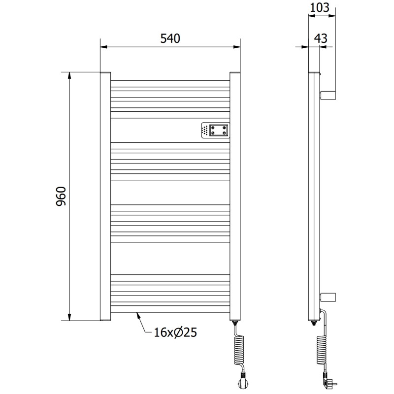 Mexen Aran grzejnik elektryczny 960 x 500 mm, 500 W, biały - W306-0960-540-00-20