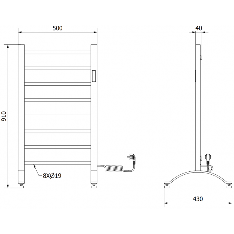 Mexen Oso grzejnik elektryczny 2w1 stojący 910 x 500 mm, 200 W, biały - W304-0910-500-00-20