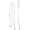 Mexen Pino grzejnik elektryczny z wieszakami na ręczniki 1405 x 242 mm, 200 W, czarny - W301-1405-242-00-70