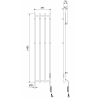 Mexen Pino grzejnik elektryczny z wieszakami na ręczniki 1405 x 347 mm, 250 W, czarny - W301-1405-347-00-70