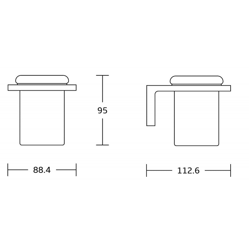 Mexen Lea kubek na szczoteczki, czarny - 7026038-70