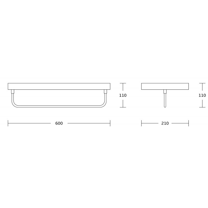 Mexen Pavo półka na ręcznik, czarna - 7030420-70