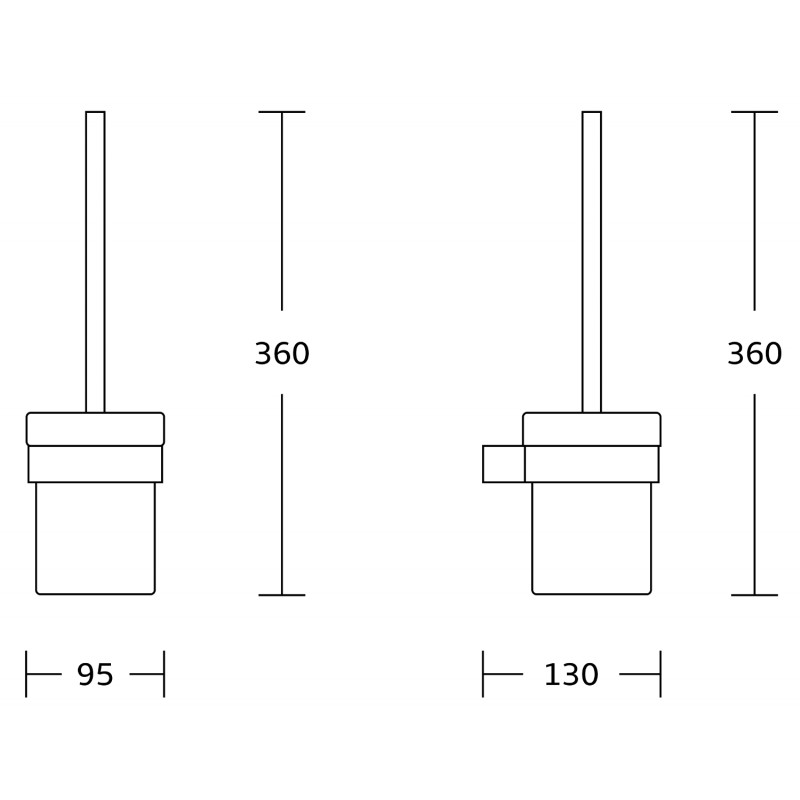 Mexen Pavo szczotka toaletowa, czarna - 7030450-70
