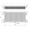 Mexen CC33 grzejnik płytowy 600 x 1000 mm, podłączenie dolne środkowe, 2335 W, czarny  - W6C33-060-100-70