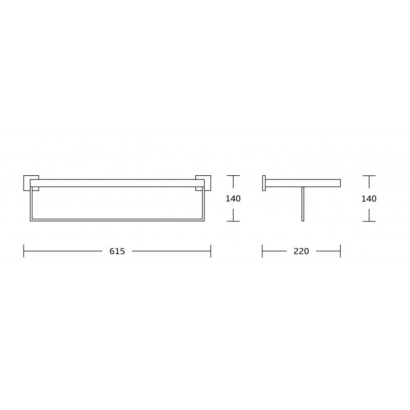 Mexen Vox półka na ręcznik, czarna - 707020-70