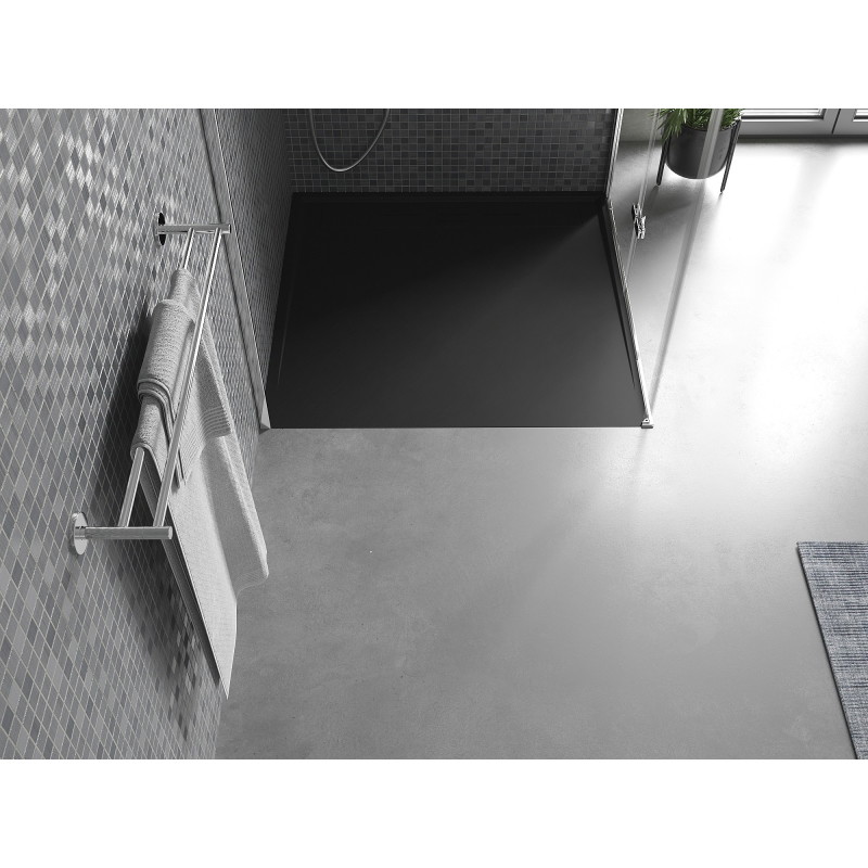 Mexen Amon brodzik kwadratowy SMC 100 x 100 cm, czarny - 4F701010