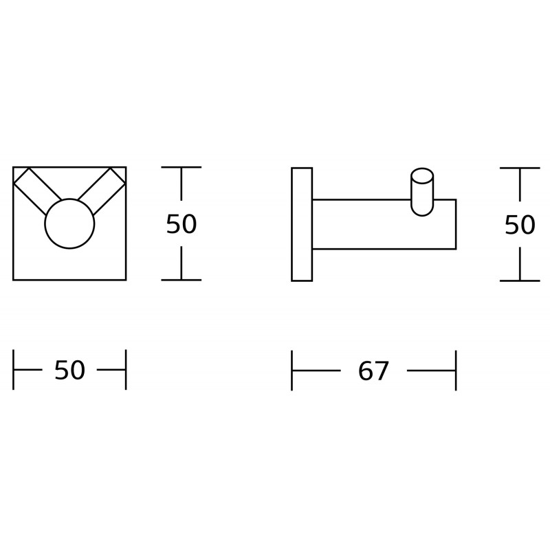 Mexen podwójny haczyk na ręcznik, czarny - 7081835-70