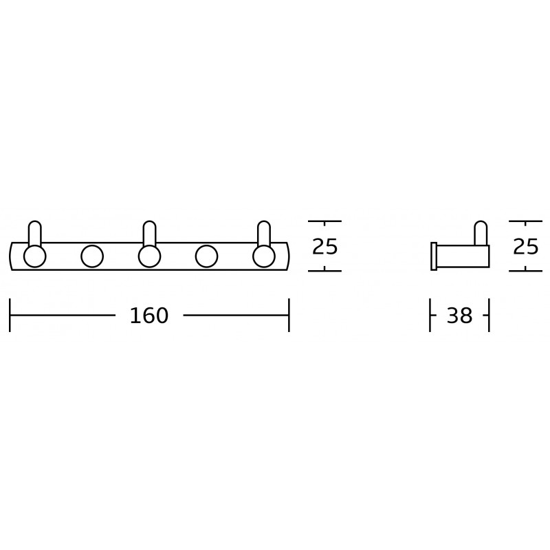 Mexen potrójny haczyk na ręcznik, złoty - 709163-50