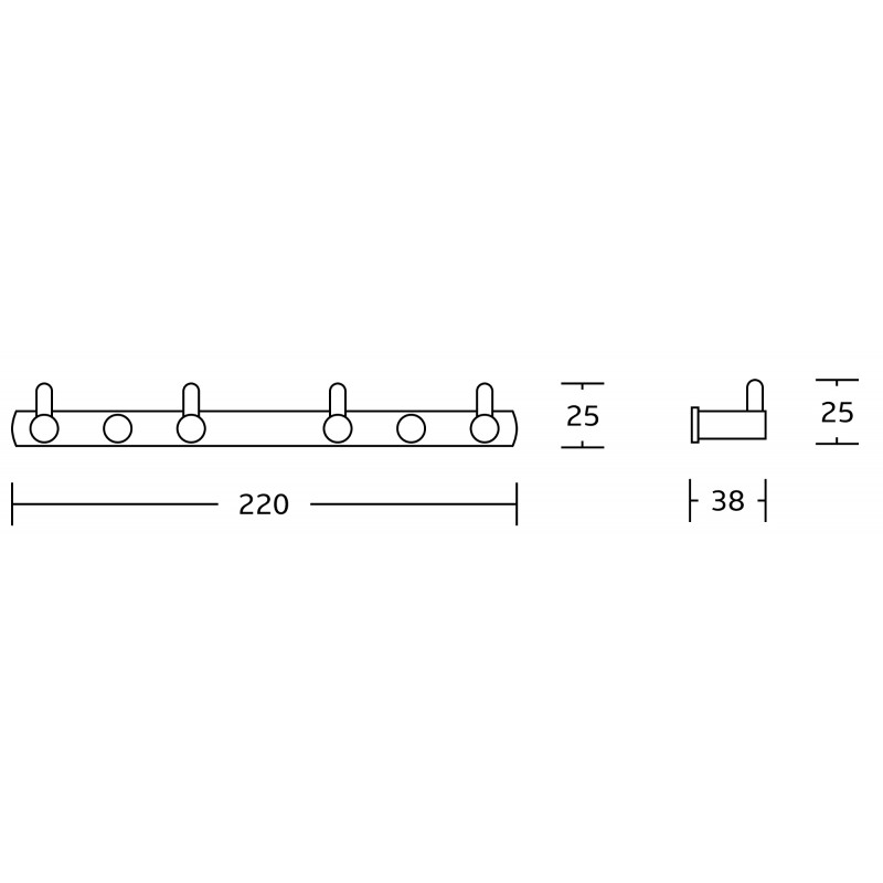Mexen poczwórny haczyk na ręcznik, czarny - 709164-70