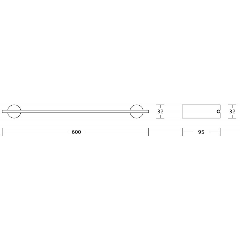 Mexen Aron podwójny wieszak na ręcznik, czarny/chrom - 7088125-07