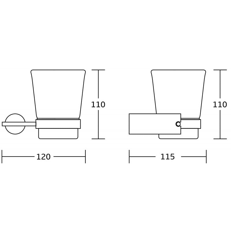 Mexen Aron kubek na szczoteczki, czarny - 7088138-70