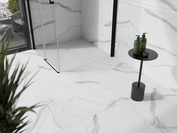 Mexen Stone+ brodzik kompozytowy kwadratowy 80 x 80 cm, biały, maskownica biała - 44108080-W