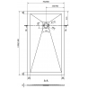 Mexen Stone+ brodzik kompozytowy prostokątny 140 x 80 cm, biały, maskownica biała - 44108014-W