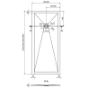 Mexen Stone+ brodzik kompozytowy prostokątny 180 x 80 cm, biały, maskownica biała - 44108018-W