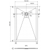 Mexen Stone+ brodzik kompozytowy prostokątny 140 x 90 cm, biały, maskownica biała - 44109014-W