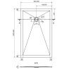Mexen Stone+ brodzik kompozytowy prostokątny 130 x 90 cm, biały, maskownica biała - 44109013-W