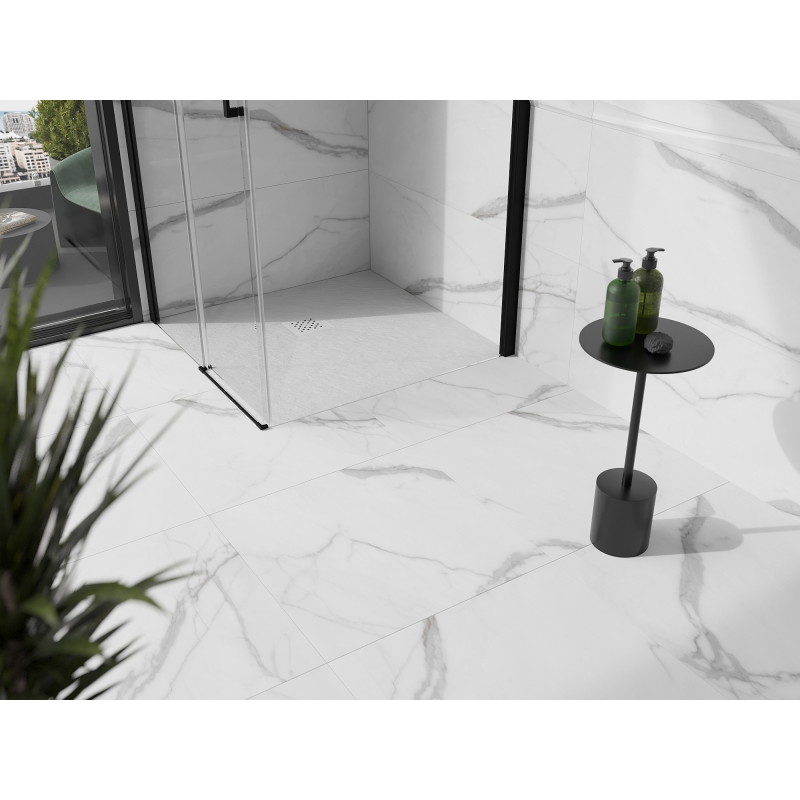 Mexen Stone+ brodzik kompozytowy kwadratowy 100 x 100 cm, biały, maskownica biała - 44101010-W