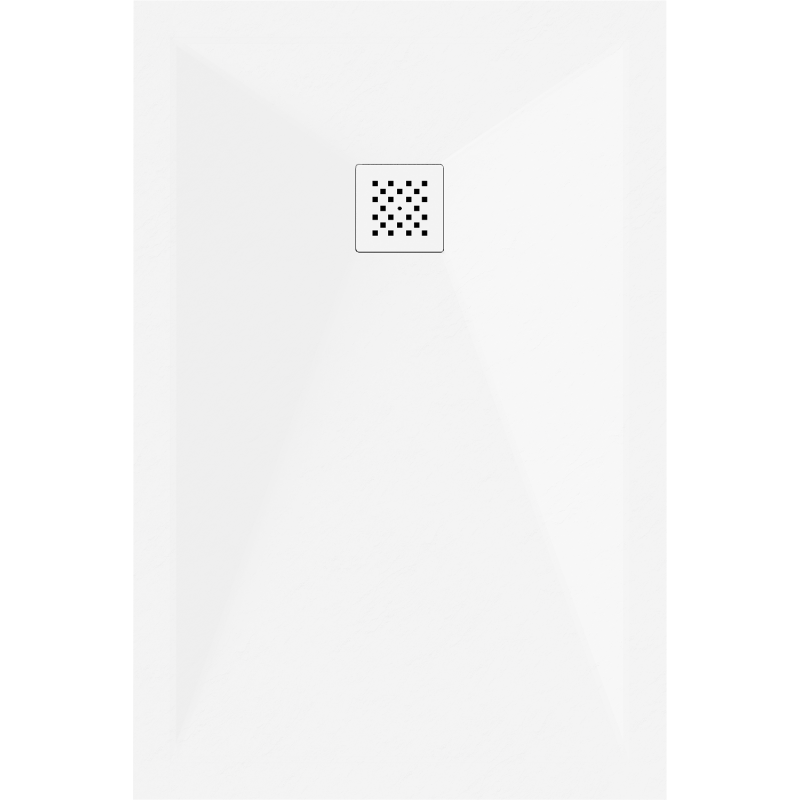 Mexen Stone+ brodzik kompozytowy prostokątny 140 x 100 cm, biały, maskownica biała - 44101014-W