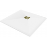 Mexen Stone+ brodzik kompozytowy kwadratowy 80 x 80 cm, biały, maskownica złota - 44108080-G