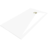 Mexen Stone+ brodzik kompozytowy prostokątny 160 x 80 cm, biały, maskownica złota - 44108016-G