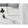 Mexen Stone+ brodzik kompozytowy prostokątny 140 x 80 cm, biały, maskownica złota - 44108014-G