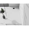 Mexen Stone+ brodzik kompozytowy prostokątny 180 x 90 cm, biały, maskownica czarna - 44109018-B