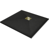 Mexen Stone+ brodzik kompozytowy kwadratowy 80 x 80 cm, czarny, maskownica złota - 44708080-G