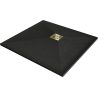 Mexen Stone+ brodzik kompozytowy kwadratowy 90 x 90 cm, czarny, maskownica złota - 44709090-G