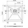 Mexen Stone+ brodzik kompozytowy kwadratowy 80 x 80 cm, czarny, maskownica złota - 44708080-G