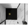 Mexen Stone+ brodzik kompozytowy kwadratowy 80 x 80 cm, czarny, maskownica złota - 44708080-G