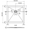 Mexen Stone+ brodzik kompozytowy kwadratowy 90 x 90 cm, czarny, maskownica złota - 44709090-G