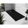 Mexen Stone+ brodzik kompozytowy prostokątny 180 x 80 cm, czarny, maskownica złota - 44708018-G