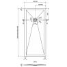 Mexen Stone+ brodzik kompozytowy prostokątny 180 x 70 cm, czarny, maskownica złota - 44707018-G