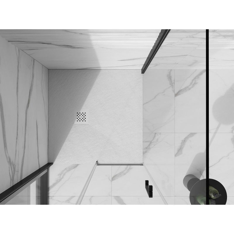 Mexen Stone+ brodzik kompozytowy kwadratowy 90 x 90 cm, biały, maskownica biała - 44109090-W