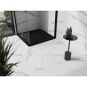 Mexen Stone+ brodzik kompozytowy kwadratowy 80 x 80 cm, czarny, maskownica czarna - 44708080-B