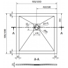 Mexen Stone+ brodzik kompozytowy kwadratowy 90 x 90 cm, czarny, maskownica czarna - 44709090-B