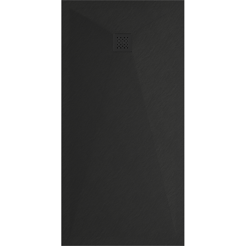 Mexen Stone+ brodzik kompozytowy prostokątny 180 x 90 cm, czarny, maskownica czarna - 44709018-B