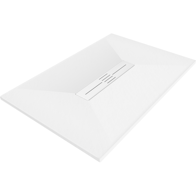 Mexen Toro brodzik prostokątny SMC 110 x 70 cm, biały, maskownica biała - 43107011-W