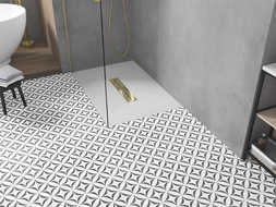 Mexen Toro brodzik prostokątny SMC 100 x 70 cm, biały, maskownica złota - 43107010-G