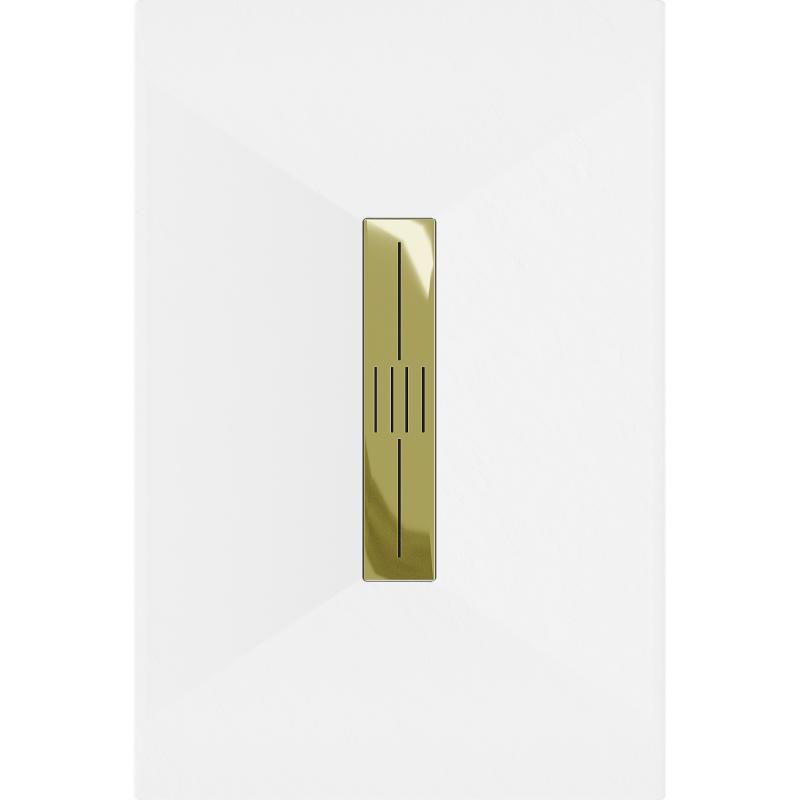 Mexen Toro brodzik prostokątny SMC 130 x 80 cm, biały, maskownica złota - 43108013-G