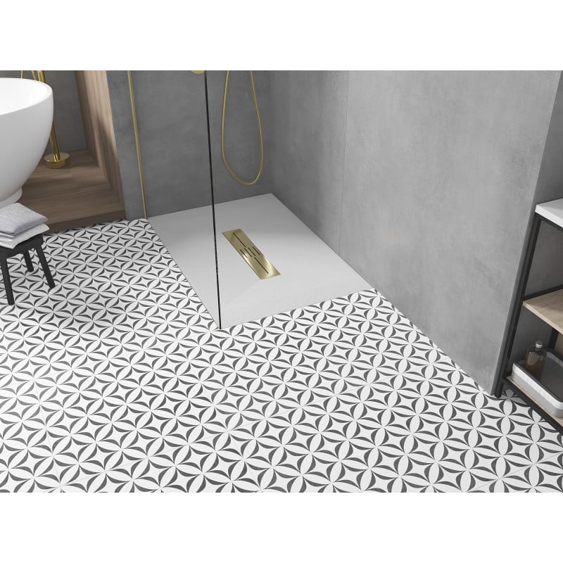 Mexen Toro brodzik prostokątny SMC 100 x 90 cm, biały, maskownica złota - 43109010-G