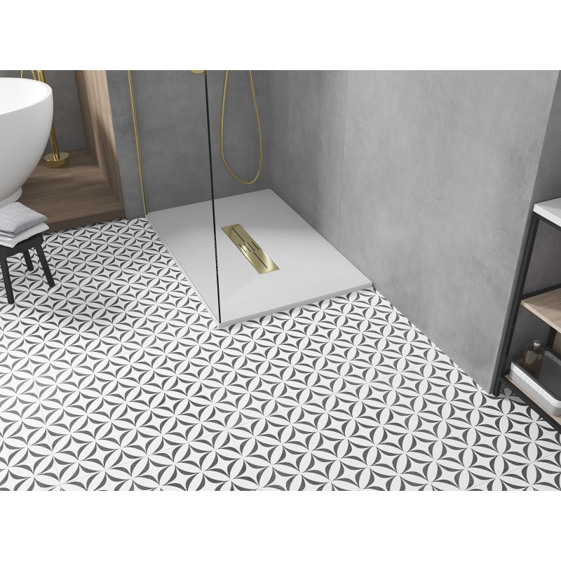 Mexen Toro brodzik prostokątny SMC 100 x 90 cm, biały, maskownica złota - 43109010-G