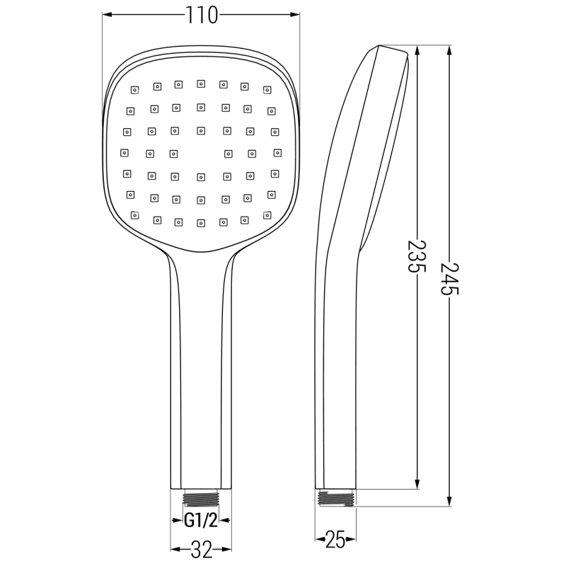 Mexen Uno DR33 zestaw prysznicowy podtynkowy, czarny - 71435DR33-70