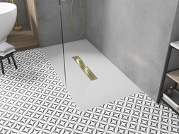 Mexen Toro brodzik prostokątny SMC 170 x 70 cm, biały, maskownica złota - 43107017-G