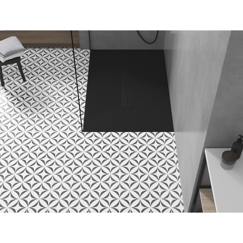 Mexen Toro brodzik prostokątny SMC 120 x 80 cm, czarny, maskownica czarna - 43708012-B