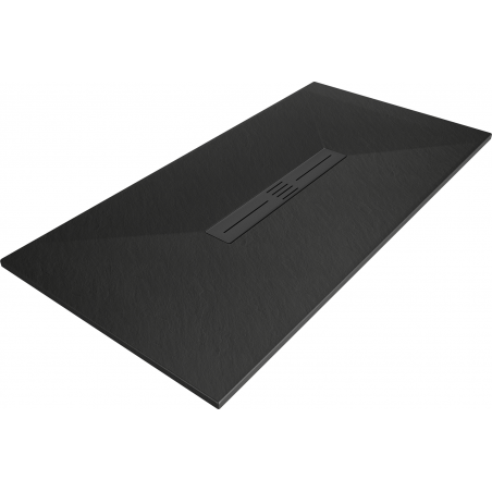 Mexen Toro brodzik prostokątny SMC 170 x 70 cm, czarny, maskownica czarna - 43707017-B